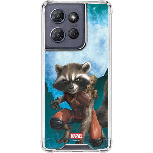 Marvel Rocket and Baby Groot Cosmic Bond Moto G Play 5G (2025) Clear Case